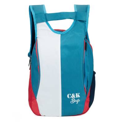 CandK White-Blue Polyester 21L School Bag