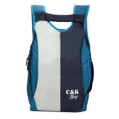 CandK Navy Blue-White Polyester 21L School Bag