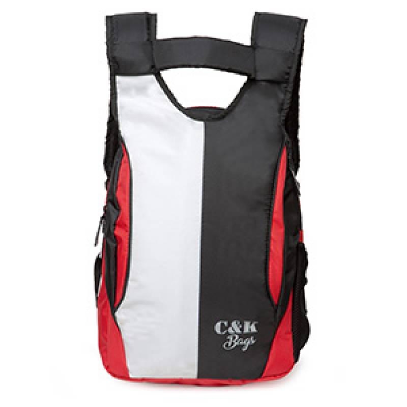 CandK Red-White Polyester 21L School Bag