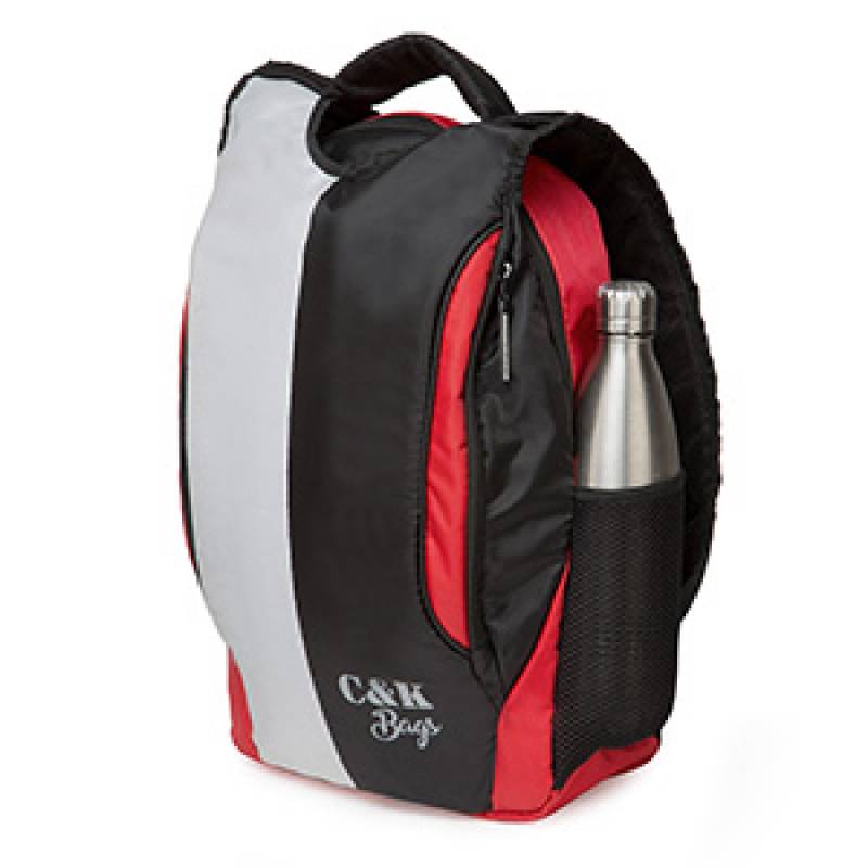 CandK Red-White Polyester 21L School Bag