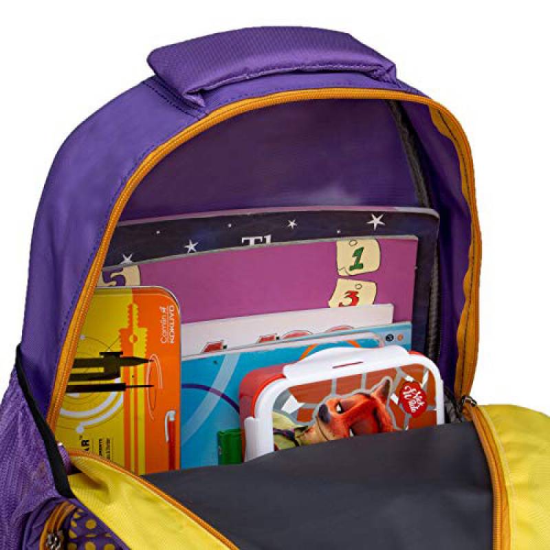 CandK Violet-Yellow Polyester 19L School Bag