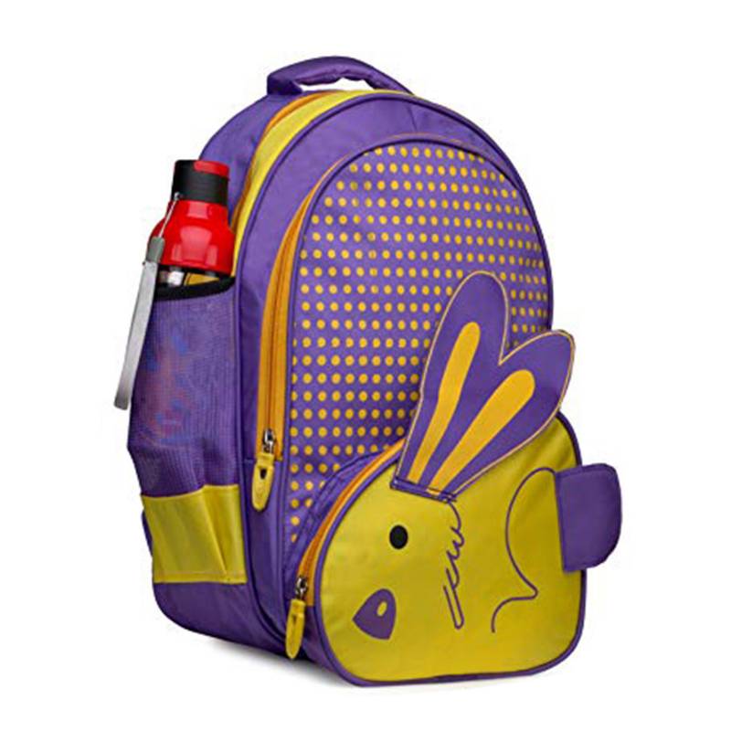 CandK Violet-Yellow Polyester 19L School Bag