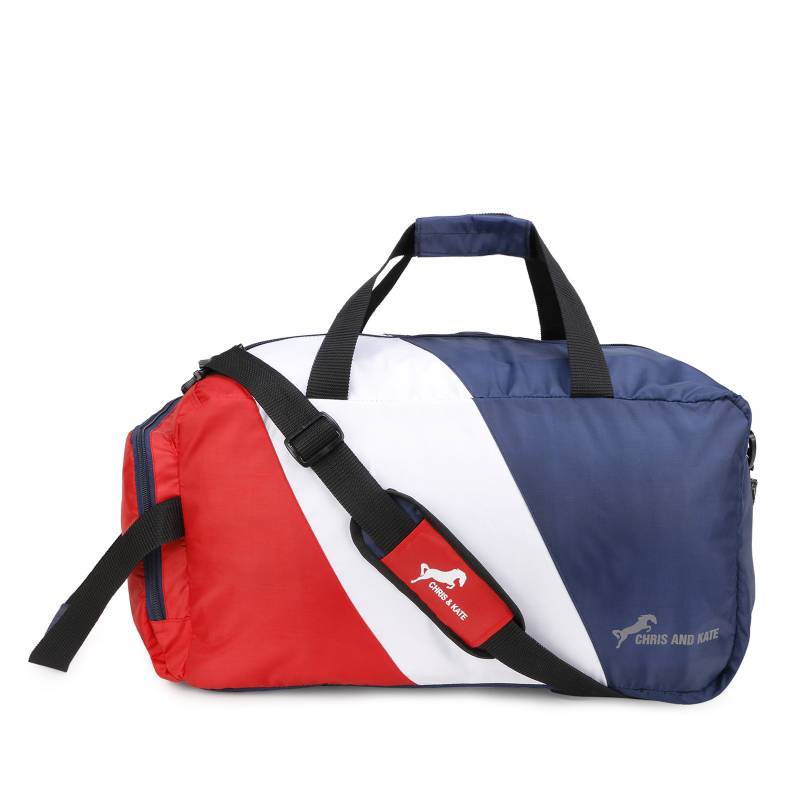 CandK Red-White Polyester 50L Duffle Bag With Wheels