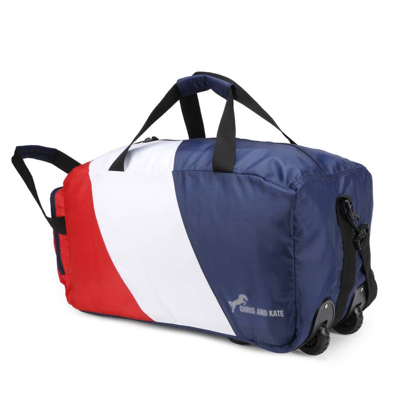 CandK Red-White Polyester 50L Duffle Bag With Wheels