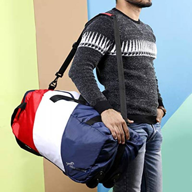 CandK Red-White Polyester 50L Duffle Bag With Wheels