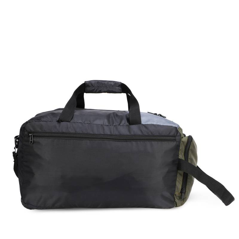 CandK Olive-Grey Polyester 50L Duffle Bag With Wheels