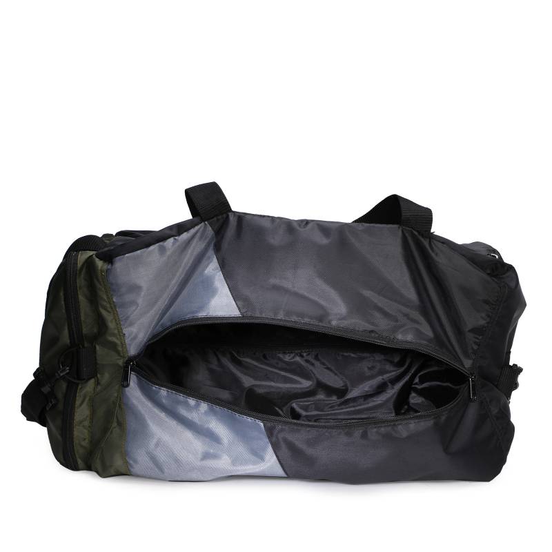 CandK Olive-Grey Polyester 50L Duffle Bag With Wheels