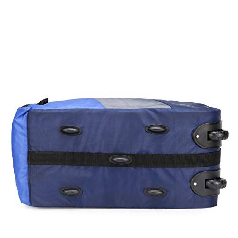 CandK Blue-Grey Polyester 50L Duffle Bag With Wheels