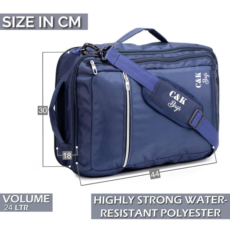 CandK Blue Polyester 25L Messenger Bag