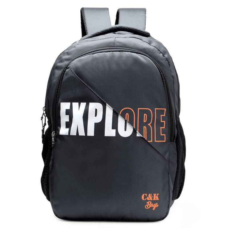 CandK Black Printed Polyester 32L Laptop Bag