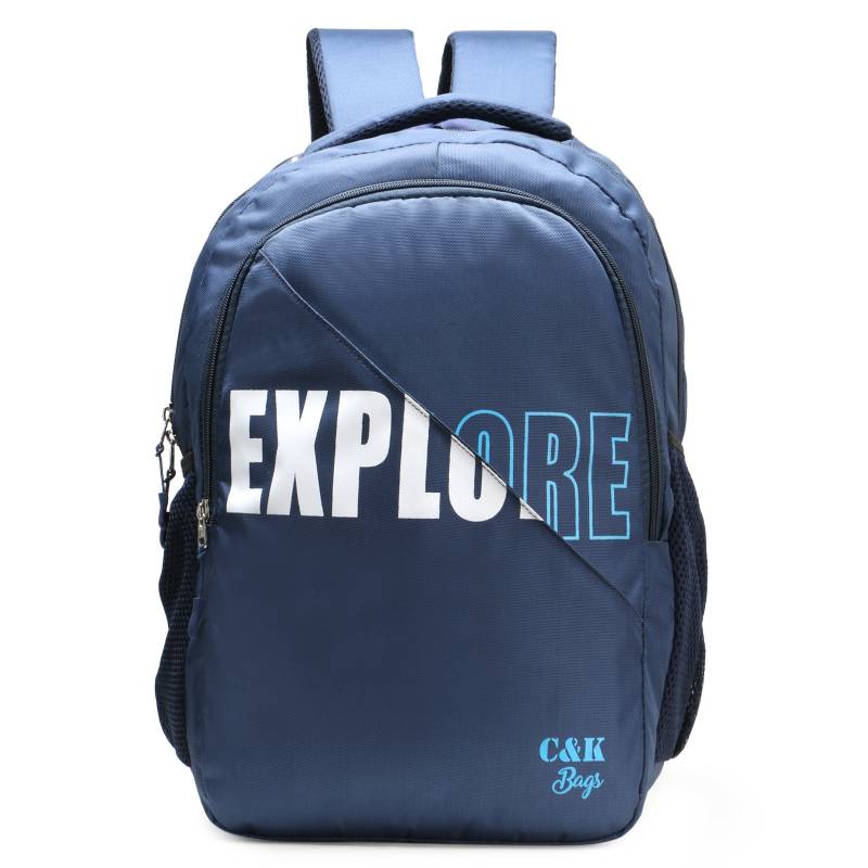 CandK Blue Printed Polyester 32L Laptop Bag
