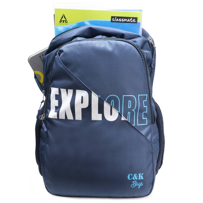 CandK Blue Printed Polyester 32L Laptop Bag