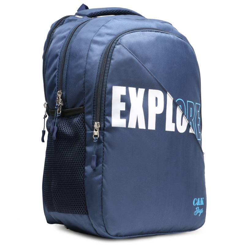 CandK Blue Printed Polyester 32L Laptop Bag
