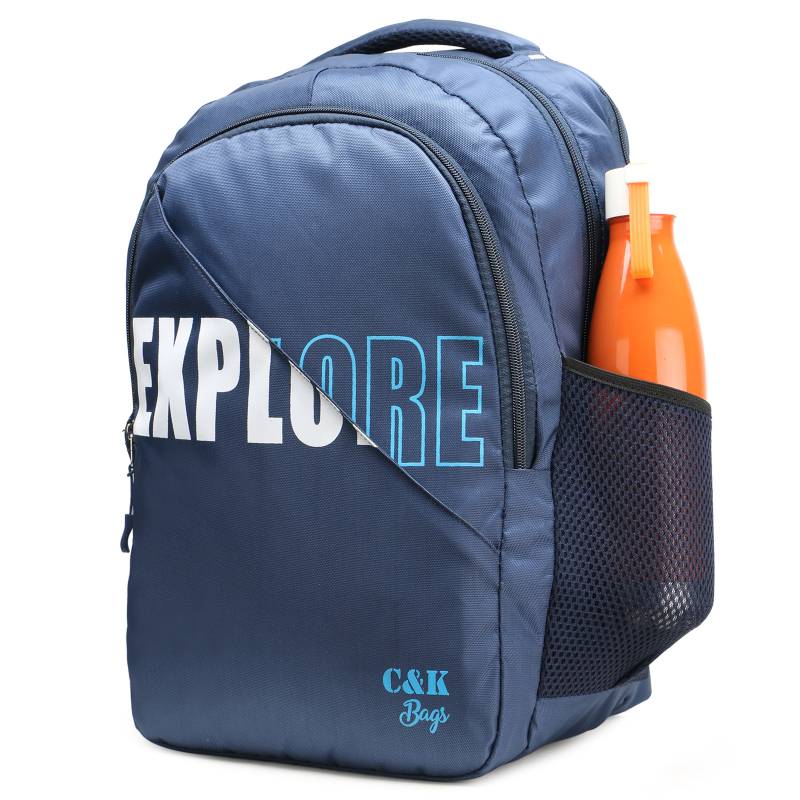 CandK Blue Printed Polyester 32L Laptop Bag