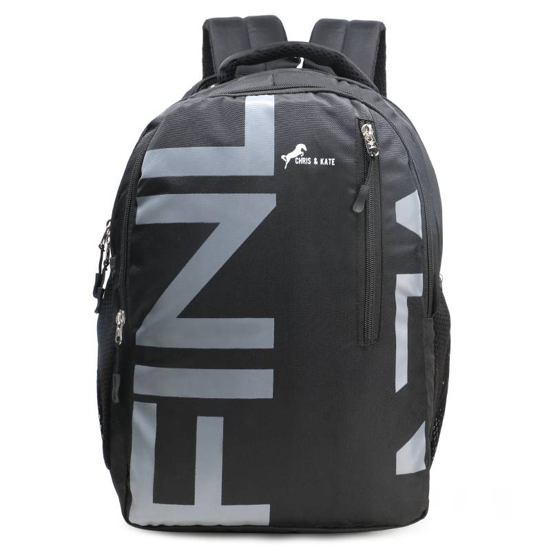 CandK Black-Grey Printed 30L School Bag