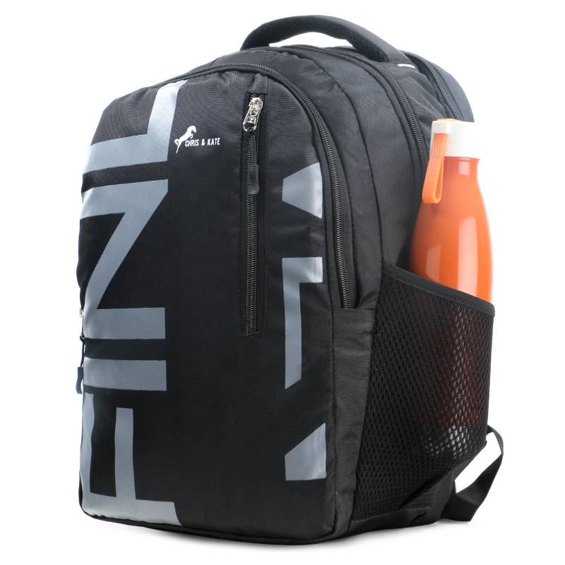 CandK Black-Grey Printed 30L School Bag
