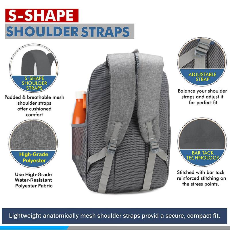 CandK Grey Polyester 30L Laptop Bag