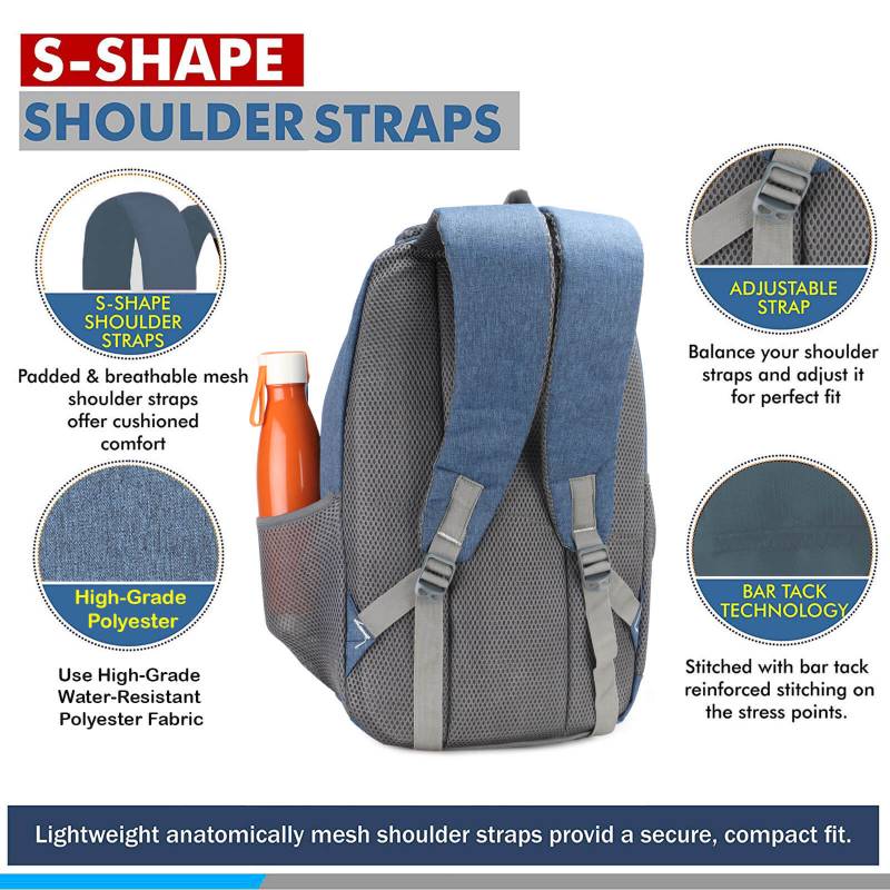 CandK Blue Polyester 30L Laptop Bag
