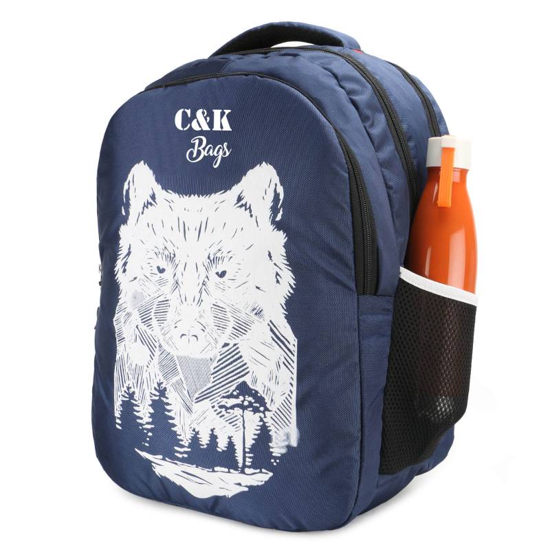CandK Blue Polyester Printed 30L Specious Backpack