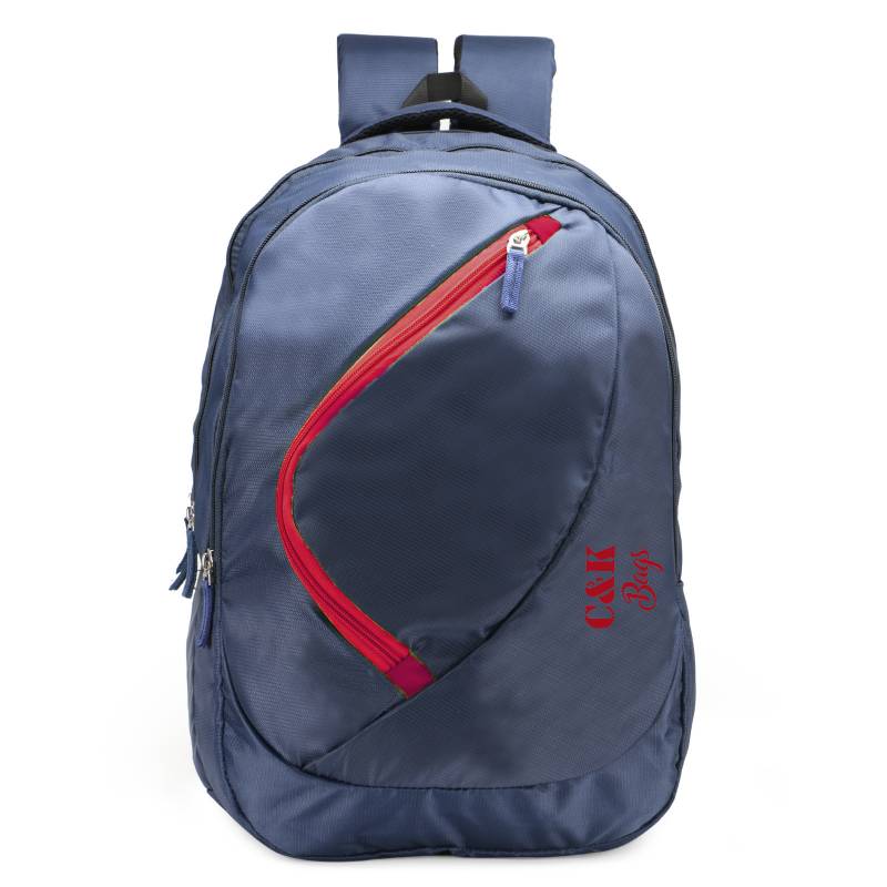 CandK Navy-Red Polyester 25L School Bag