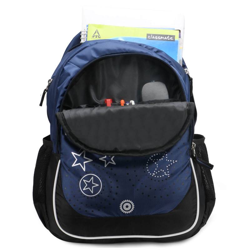CandK Blue-Black Polyester 30L Lightweight School Bag